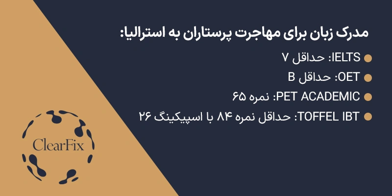 مدرک زبان برای مهاجرت پرستار به استرالیا